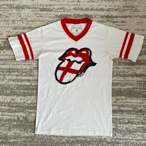 Rolling Stones British tongue jersey style V-neck Graphic T-shirt